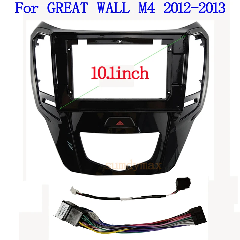 2din Car Radio Installation GPS Plastic Fascia Panel Frame for GREAT WALL M4 2012 2013 Dash Mount Kit cable wire