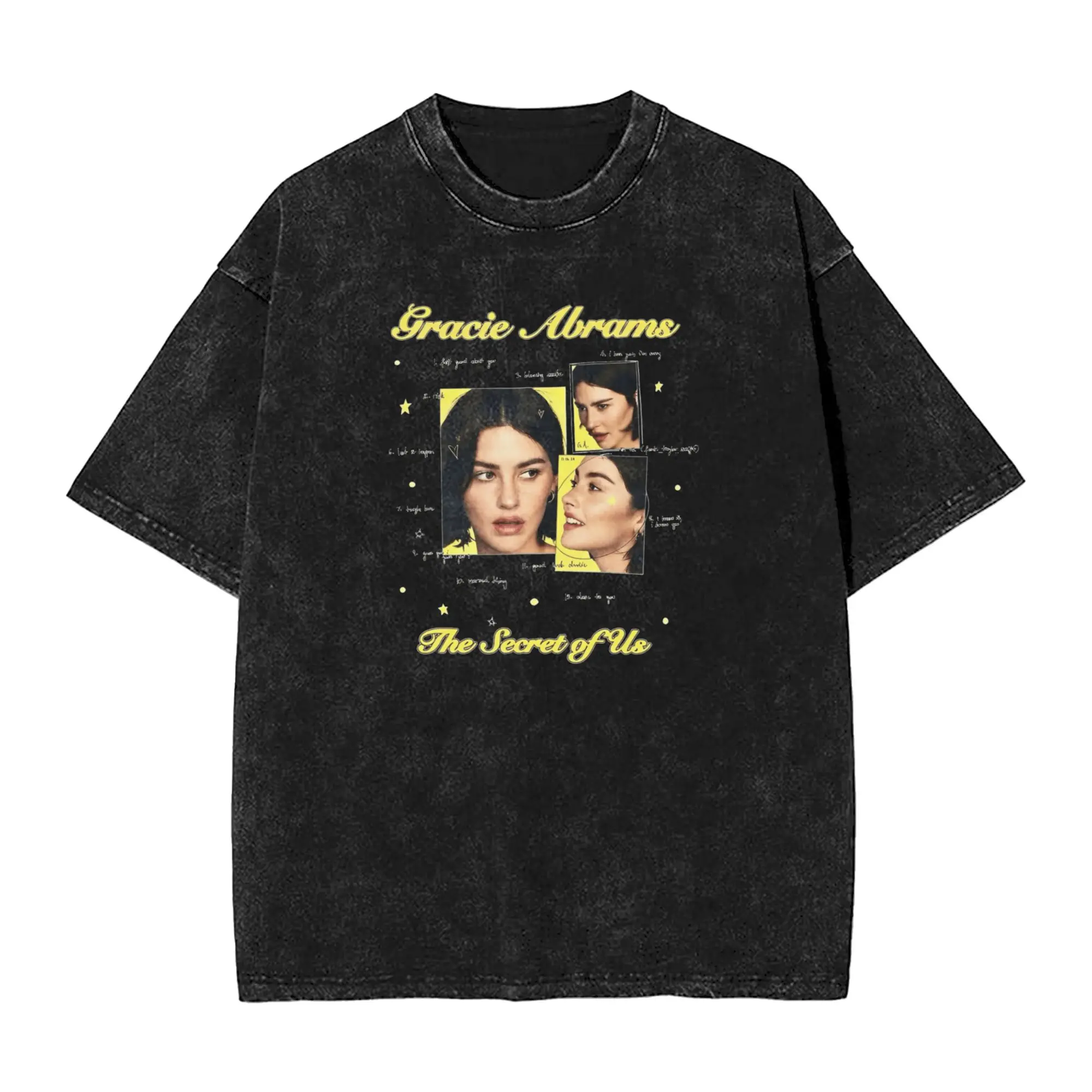 

Oversized Washed T-Shirt Gracie Abrams Loose T-Shirts Hip Hop Tee Shirt for Male Beach Y2K Retro Casual Tops
