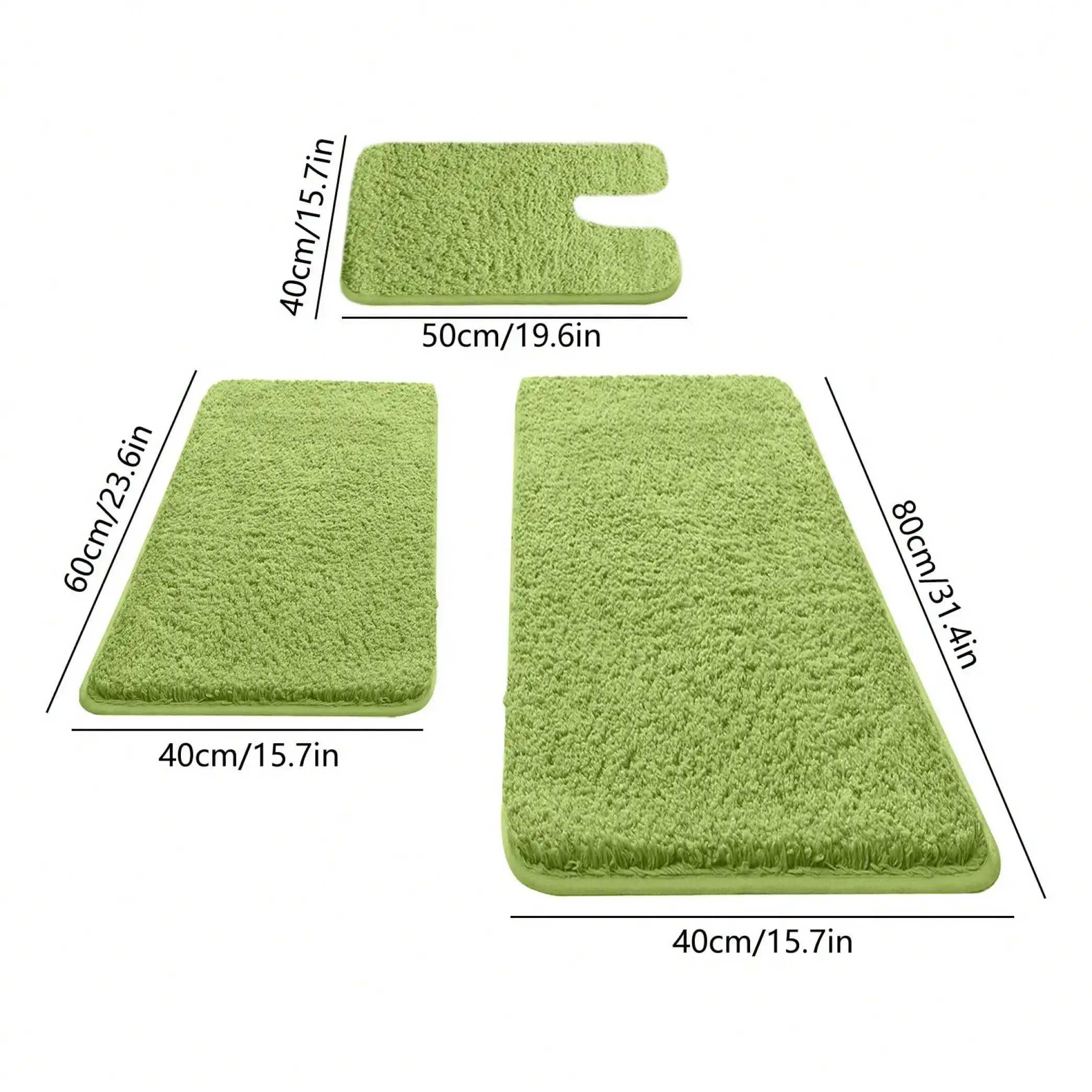 3-Piece Memory Foam Bath Mat Set 6