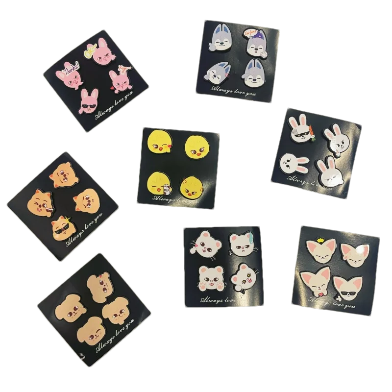 4-piece SKZOO mini brooch decoration accessories Stray kids animal image decoration cute brooch clothing bag decoration