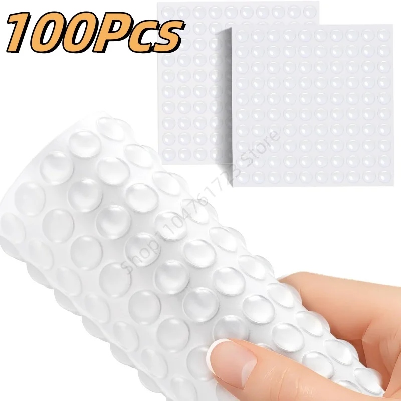 100 Uds. Almohadillas antideslizantes de goma de silicona para pies silenciosos, tope de puerta autoadhesivo, amortiguador para muebles, almohadilla protectora