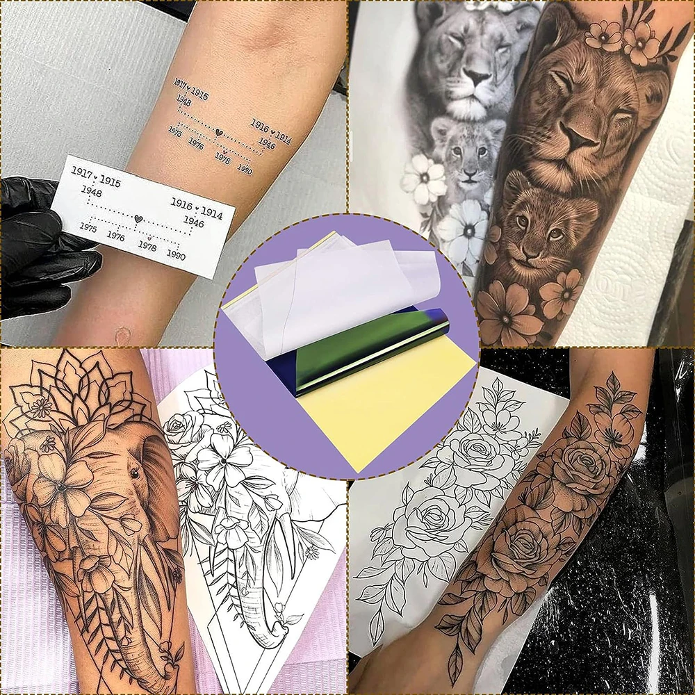 2-50PCS Tattoo Transfer Paper A4 Size 4 Layers Tattoo Thermal Printer Papers Copy Paper for Transfer Machine Tattoo Accessories