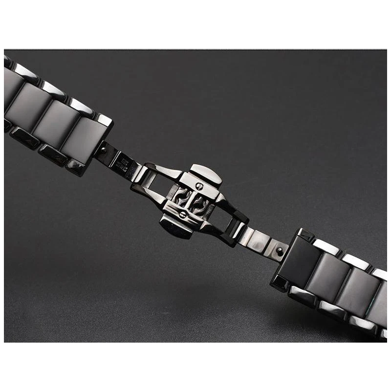 High Quality Matte Ceramic Watch Band For Armani AR1451 AR1452 Ceramic WatchStrap Women Men Bracelet Black Replacement 22MM 24MM