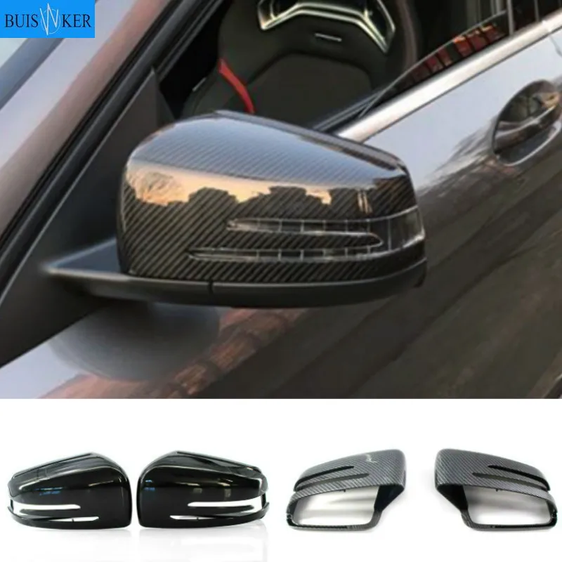 

2pcs Replacement Carbon Fiber Pattern Rearview side Mirror cover caps For Mercedes Benz W176 W246 W204 W212 W221 C117 X204 X156