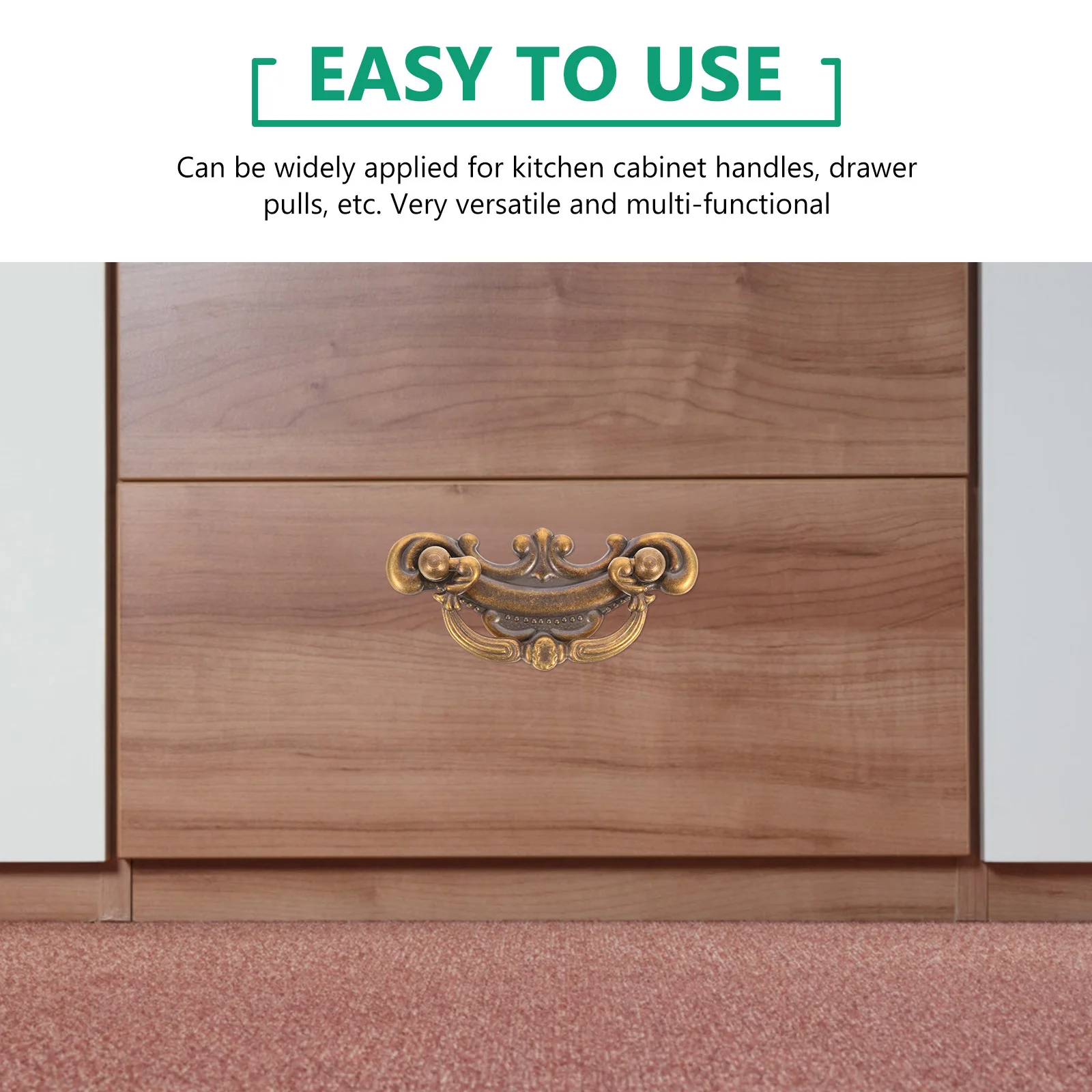 

Copper Cabinet Handle Durable Copper Drawer Pull Retro Furniture Pulls for Kitchen Cupboard Knobs Cabinet Handle