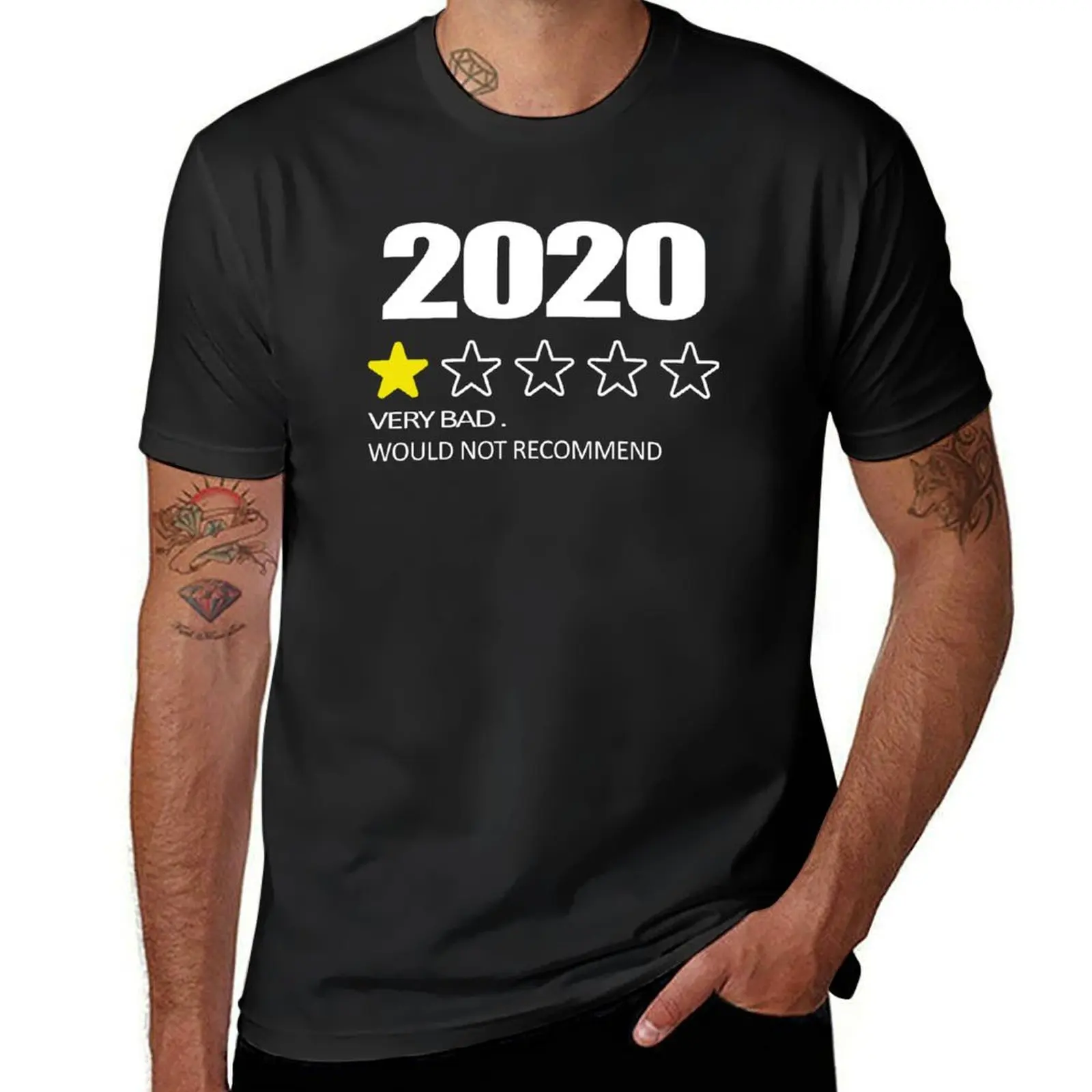 2020 One Star Very Bad Would Not Recommend | 2020 One Star Very Bad mask T-Shirt plus sizes oversized heavyweights T-shirt men