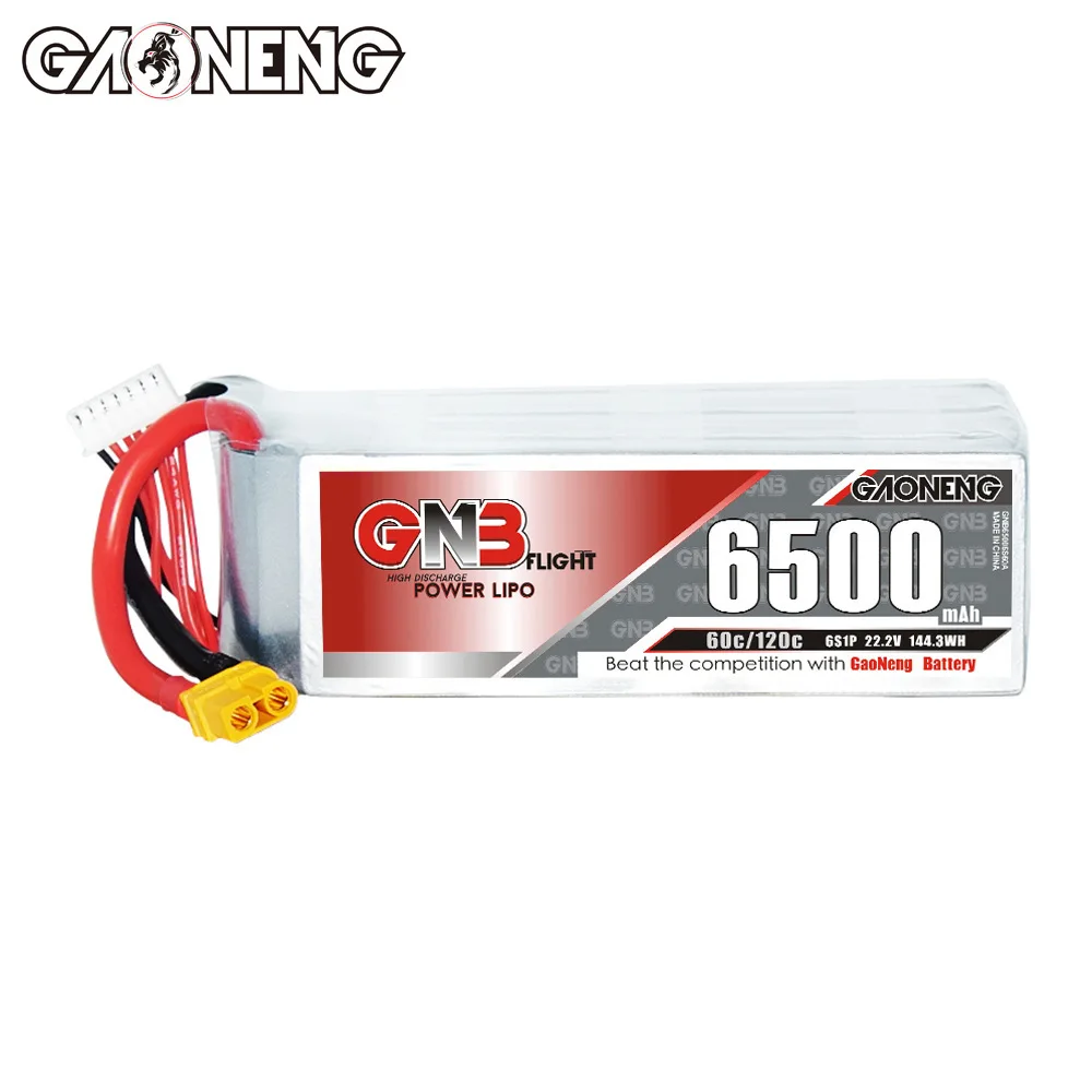 GNB Lipo Battery 6S 22.2V 6500mAh 60C/120C For RC Car RC Boat RC Helicopter Quadcopter Drone FPV Model Parts 22.2V Battery