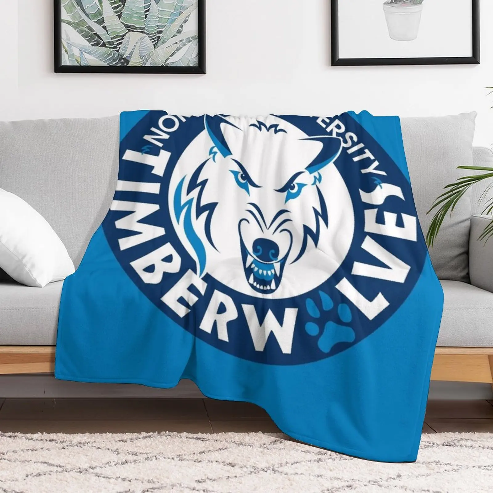 Northwood Timberwolves Throw Blanket couch cozy soft plush fuzzy picnic outdoor blanket 5