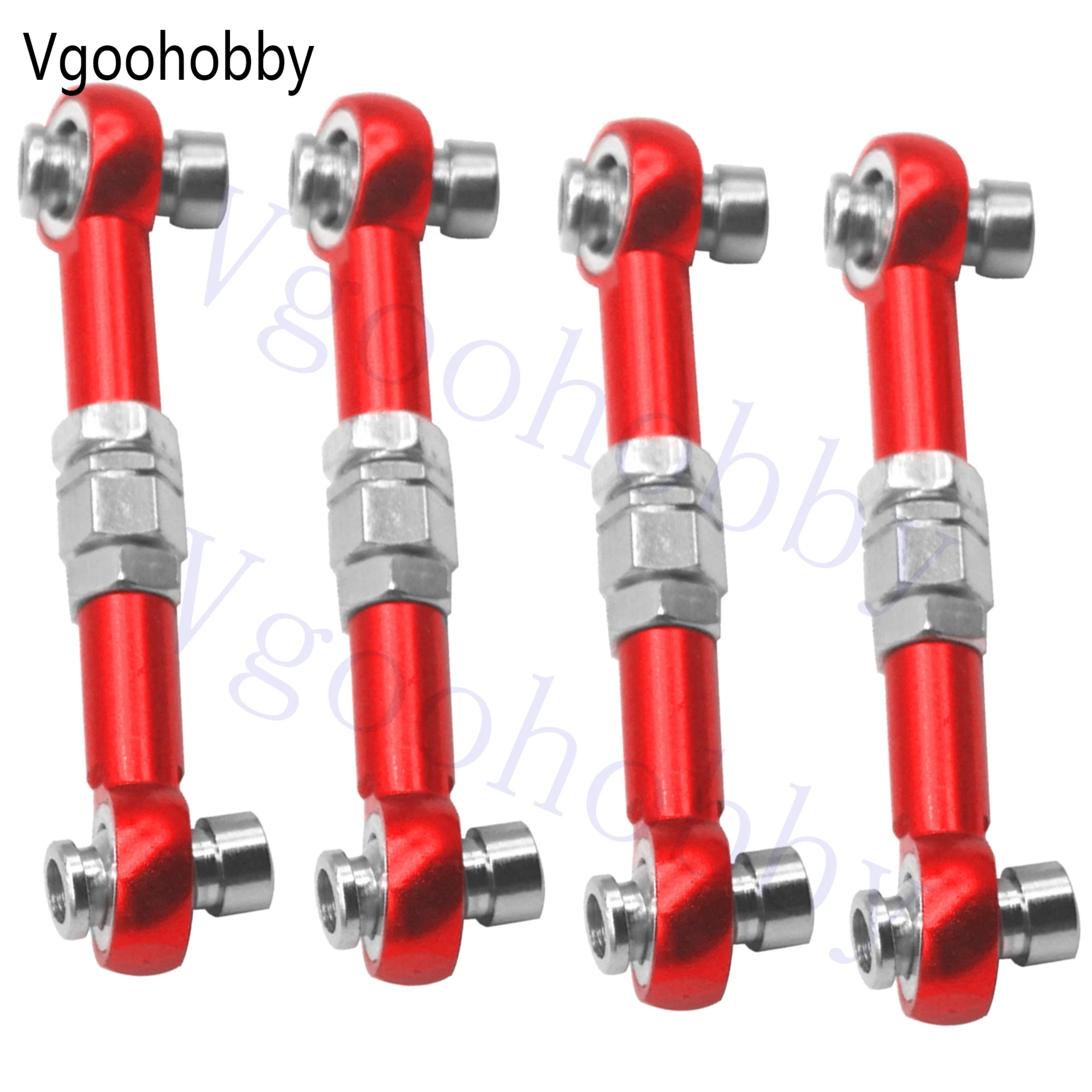 Tendeur de tige de Servo de direction, maillons en aluminium RC, 4 pièces 102017   Compatible avec la voiture RC sur route Himoto RedCat Racing 1/10