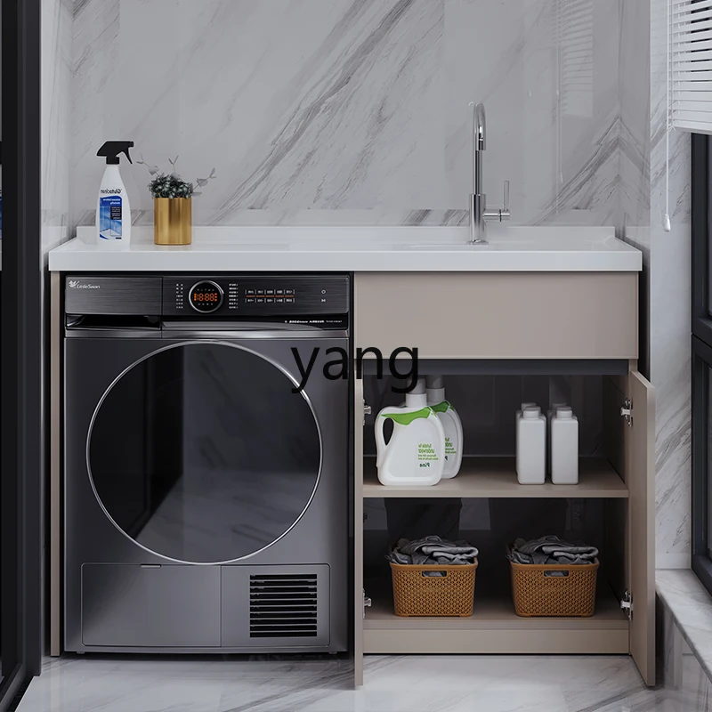 غسالة طبلة شرفة من الألومنيوم على شكل قرص العسل من LMMspace، مجموعة خزانة متكاملة بسيطة مع لوح فرك