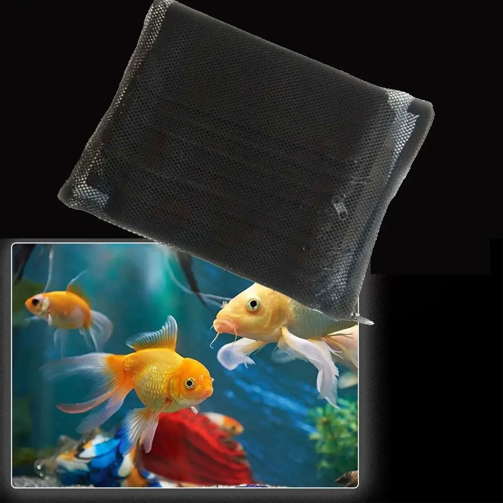 Filter Supplies Isolation Bag Nylon Filter Bag Pond Media Reusable Filter Net Bag Black for Aquarium Fish Tank Mesh Zip Net Bag