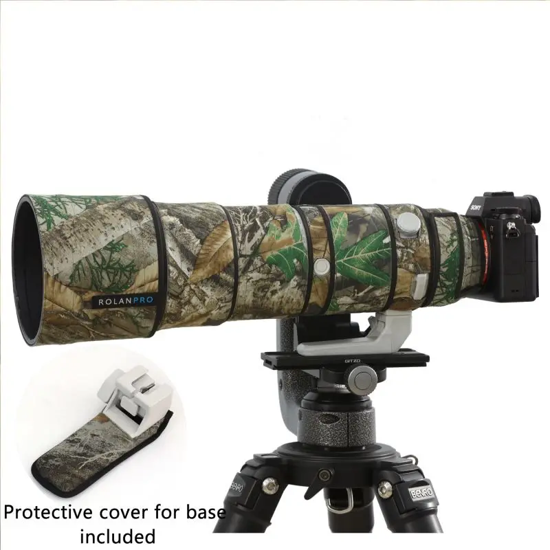 ROLANPRO Nylon Waterproof Lens Camouflage Rain Cover for Sony FE 200-600mm F5.6-6.3 G OSS Lens Protective Case Guns Clothing