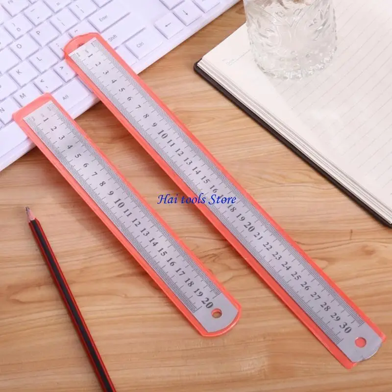 X37E Stainless Steel Ruler 15/20/30cm Straight Ruler Hand Tool School Office Supplies