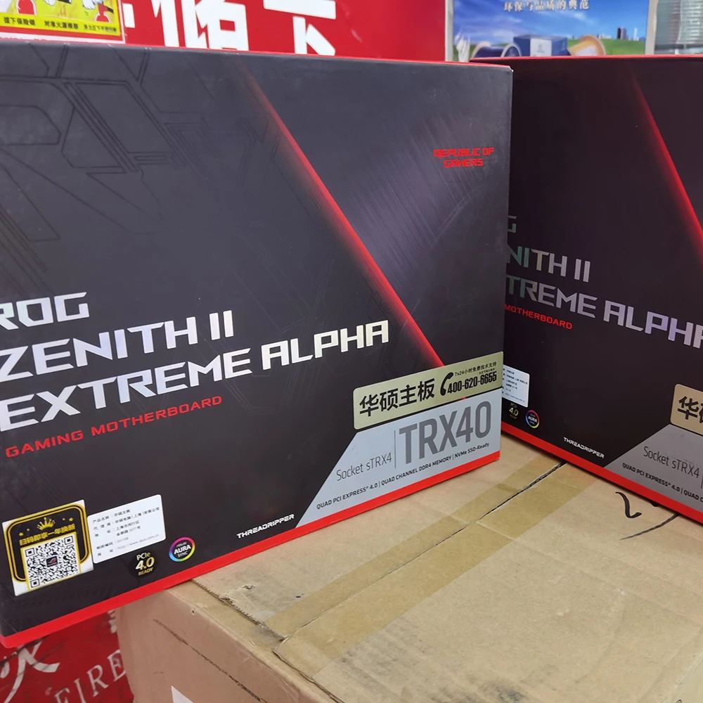 With Box ROG ZENITH II EXTREME ALPHA For ASUS TRX40 Socket sTRX4 DDR4 M.2 USB3.2 EATX GAMING Motherboard Works Perfectly