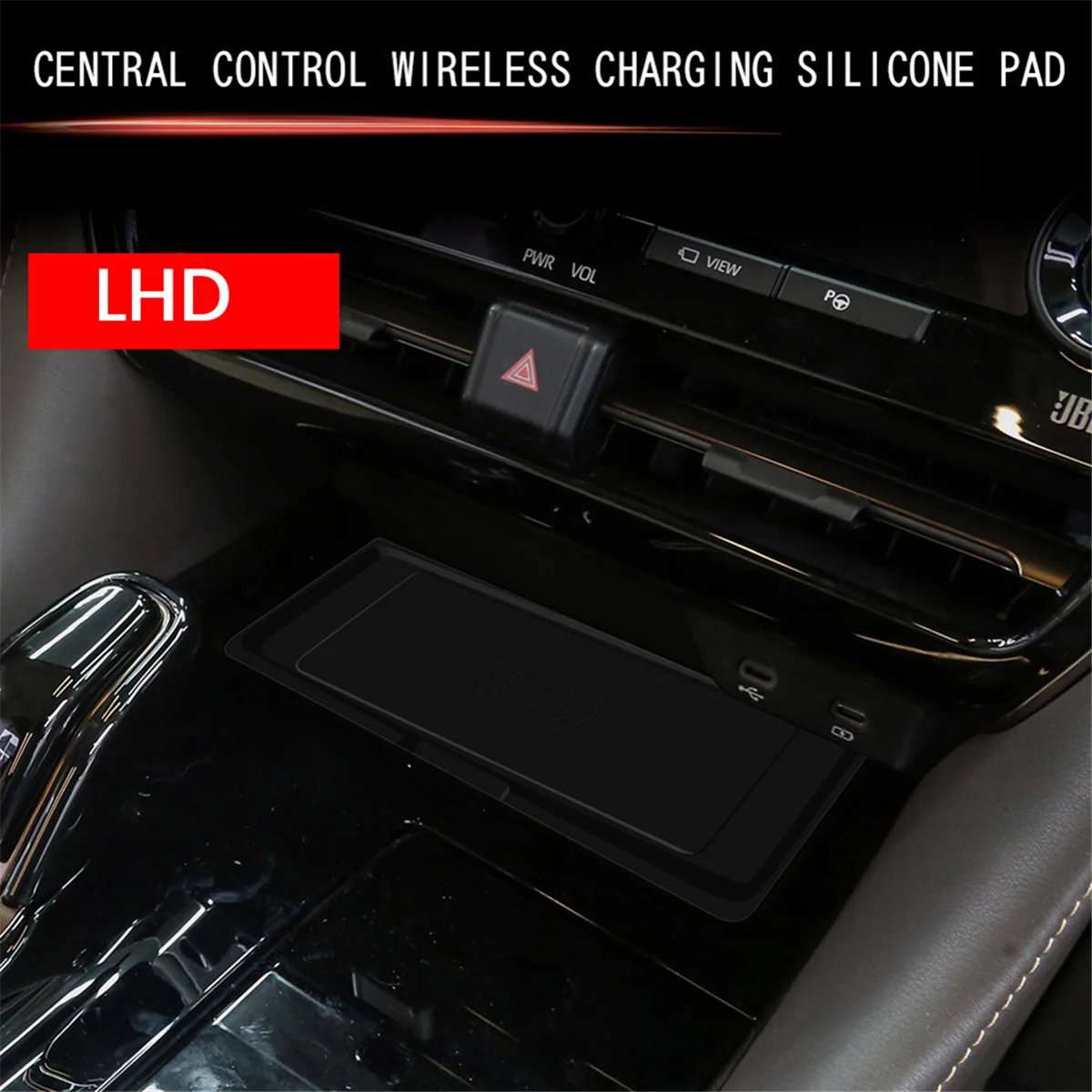 A82T-For Toyota ALPHARD/VELLFIRE 40 Serise 2023+ Center Console Wireless Charger Mat Anti-Slip Pad