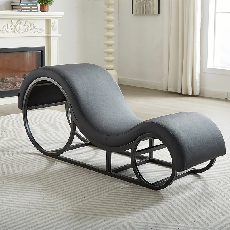 Hot Selling Modern Steel Frame To Go Sofa Red Sex Chair Leisure Style S-Shape Yoga Chair For Bedroom And Living Room view 4