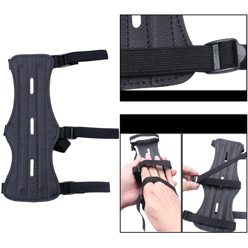 Leather Archery Equipment Arm Guard Protection Forearm Safe Adjustable Bow Arrow Hunting Shooting Training Accessories Protector