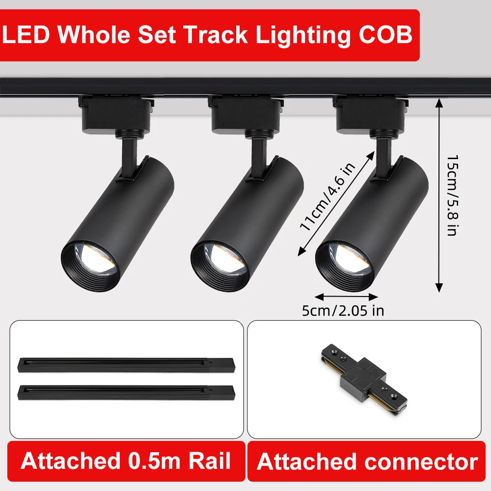 

Dimmable Track Lights LED Home Decor COB Ceiling Lamp For Rail Kitchen Living Room Clothing Store Barber Shop Rail Spotlight Led