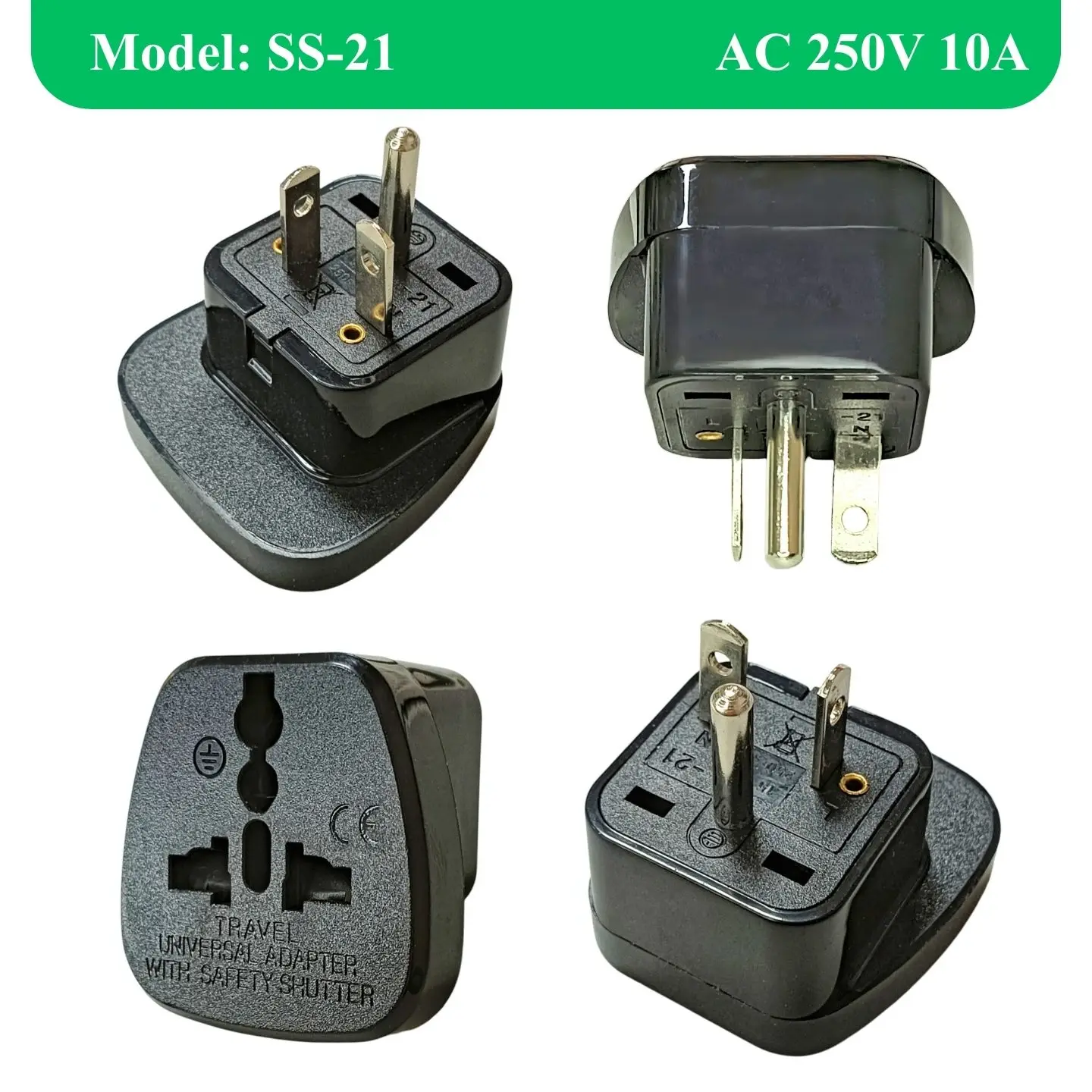 Universal Plug Adapter For NEMA 6-20P Socket - AC 208/220/230/240V