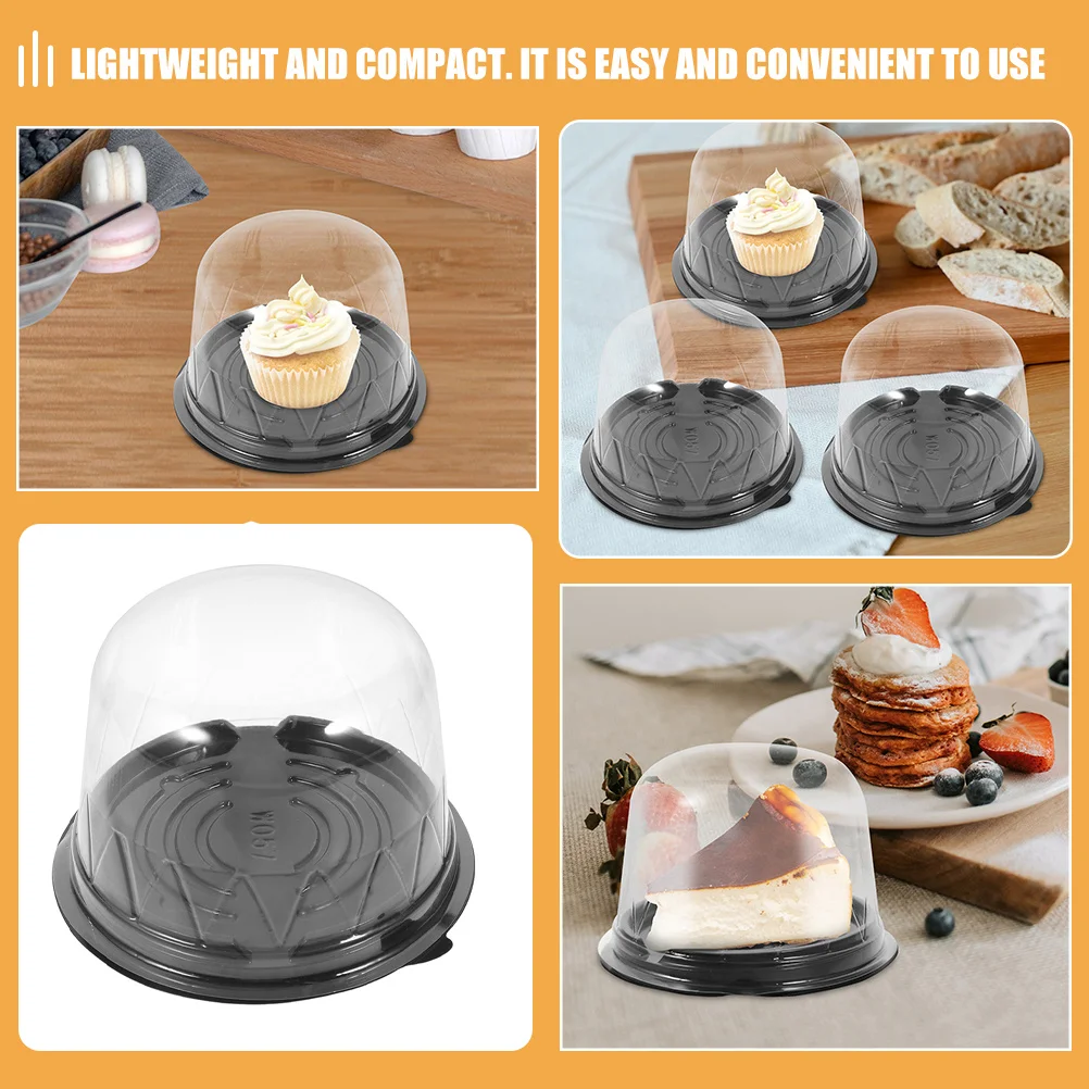 

100pcs Cake Boxes Mini Dome Dessert Container Pet Material For Cupcake Muffin Egg Yolk Puff Packaging Small Carrier Single