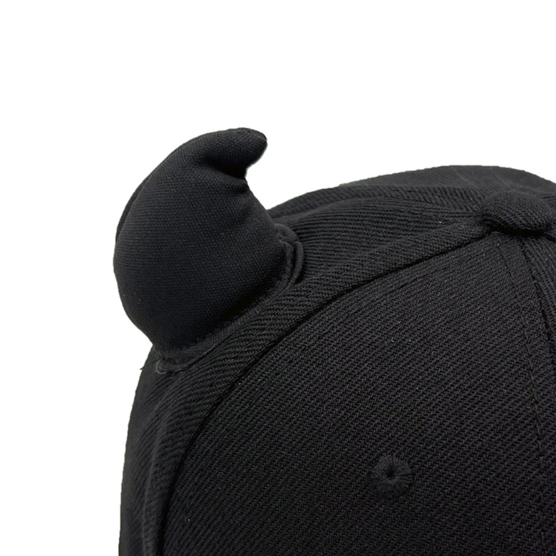 Sunproof Simple Baseball Adjustable Sunscreen Hat&Devil Horn Suit Casual Hiphop Cycling Hat for Boy Girls Unisex