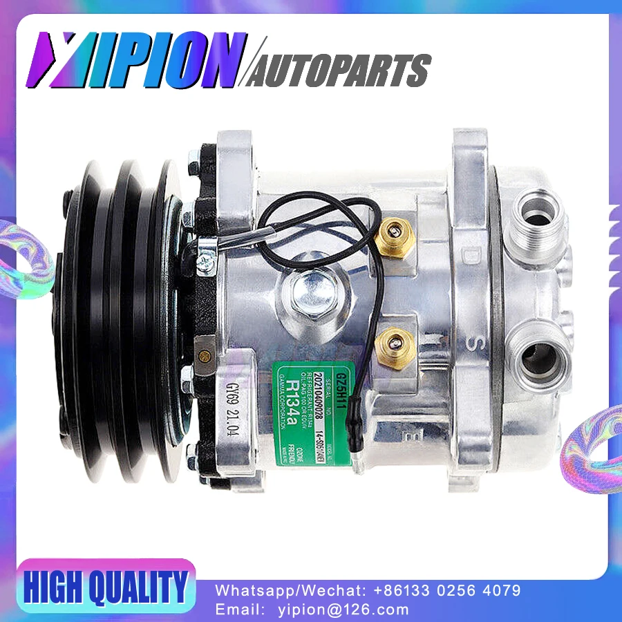 

12V 24V FOR AIR Compressor Sanden sd507 5H11 507 2 Groove V Belt Pulley Tractor Excavator Heavy Duty Truck Hot Rod