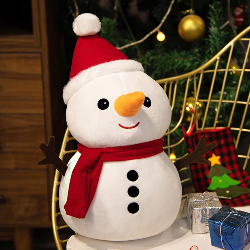New Deer babbo natale peluche peluche morbido simpatico alce pupazzo di neve cuscino bambola giocattoli per bambini ragazze bambini regalo di natale