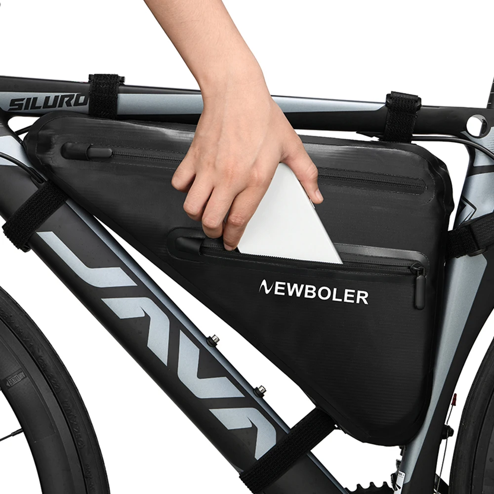 NEWBOLER Fahrrad Tasche Vorne Rohr Rahmen Lenker Wasserdichte Radfahren Taschen Dreieck Tasche Rahmen Halter Fahrrad Zubehör – Detail 3