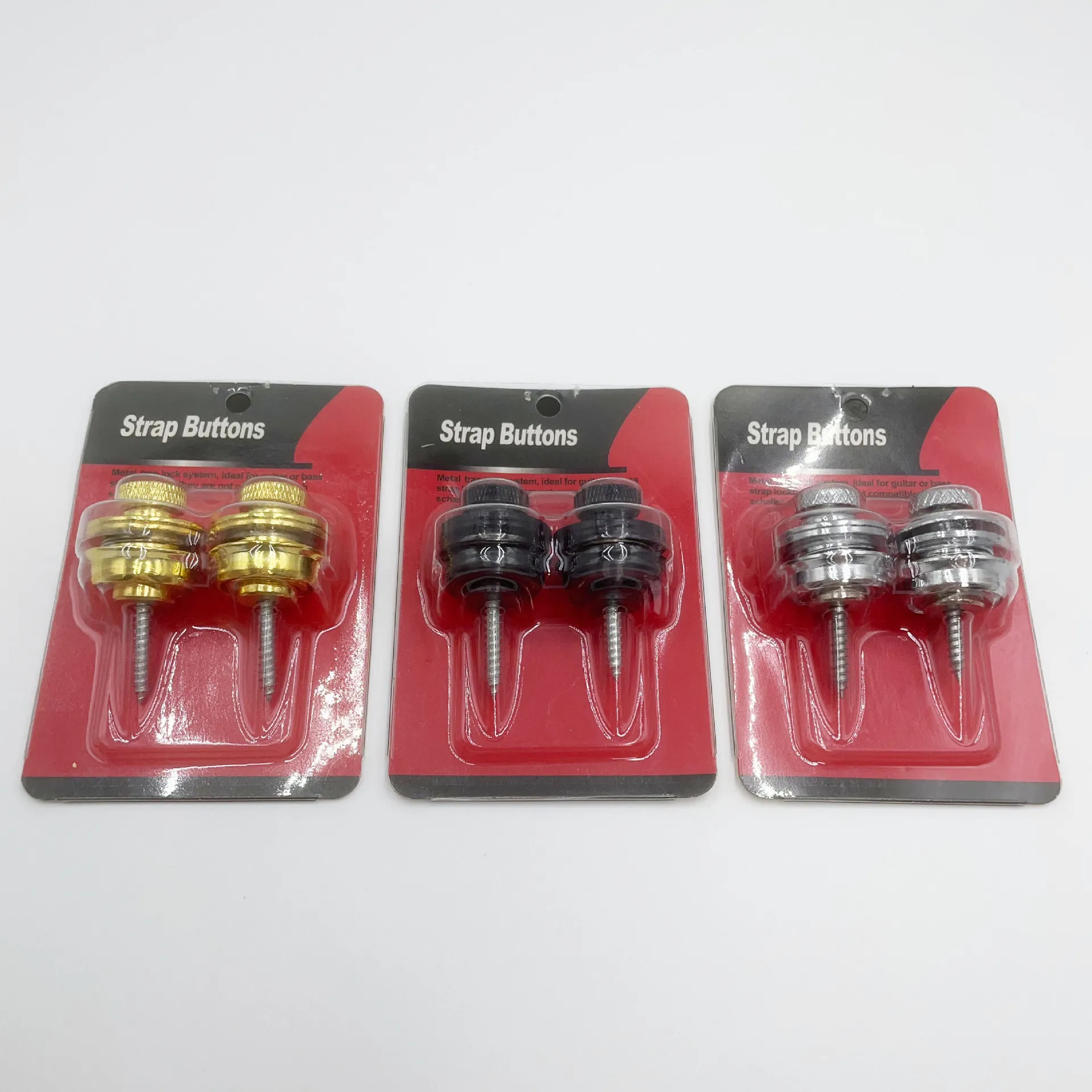 2Pcs Large Flat Head Guitar Strap Locks Anti-Slip Security Buttons for Acoustic/Electric Bass Quick-Release Locking Design