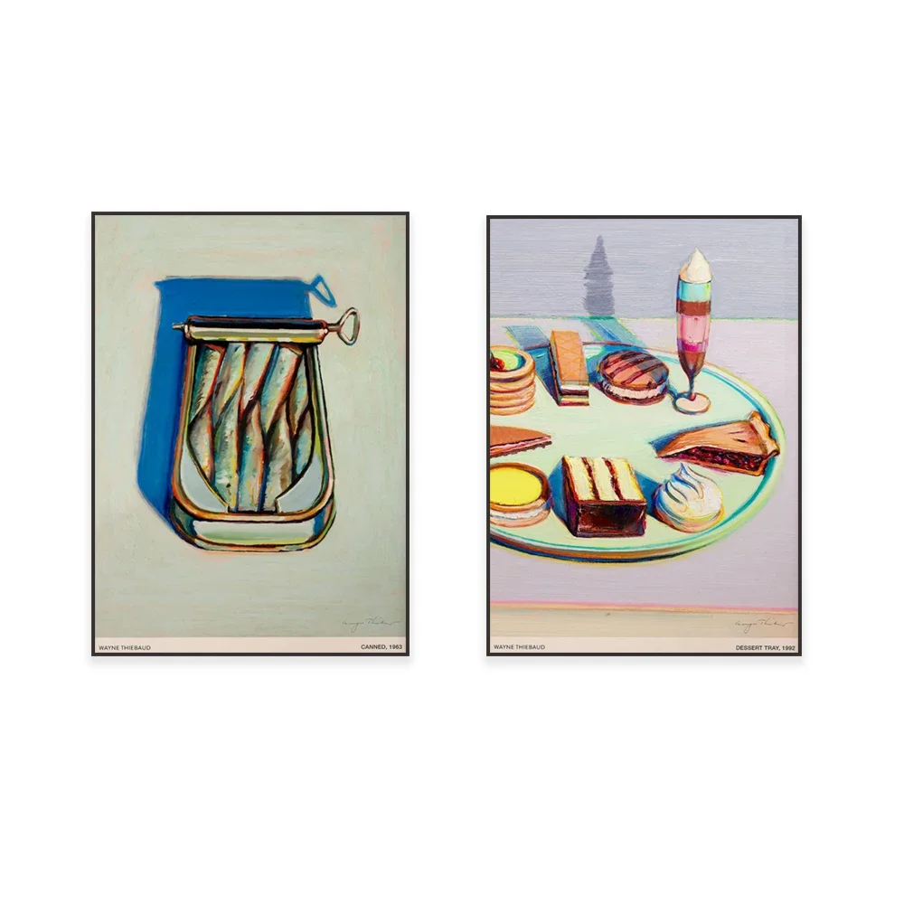 Wayne Thiebaud Prints, Dessert Tray Prints, Pies, Sweets, Desserts, Fish Art, Boston Cream, Cake Posters, Kitchen Wall Art,