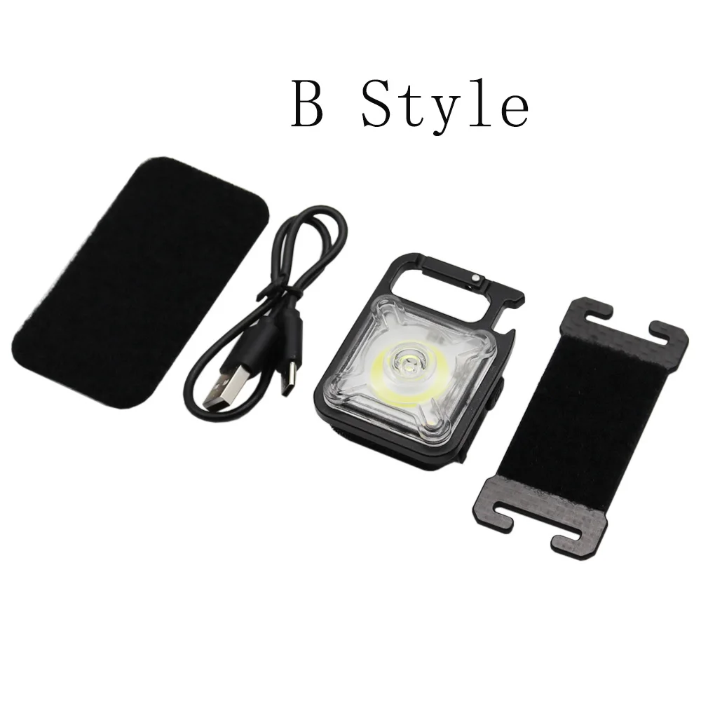 Torcia portatile da esterno con ricarica USB Mini luce da campeggio Escursionismo Luce di segnalazione di salvataggio di sicurezza per tracolla per zaino Molle da 20 mm