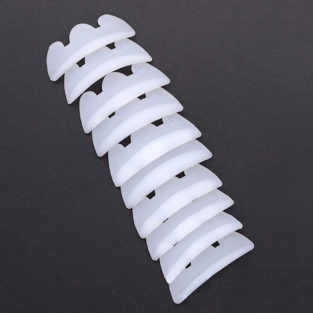 5 Par Silikonowych Nakładek do Podkręcania Rzęs Wielokrotnego Użytku, Kształtowane do Wszystkich Typów Oczu z Rowkowanym Designem, do Salonu lub Domowego Użytku