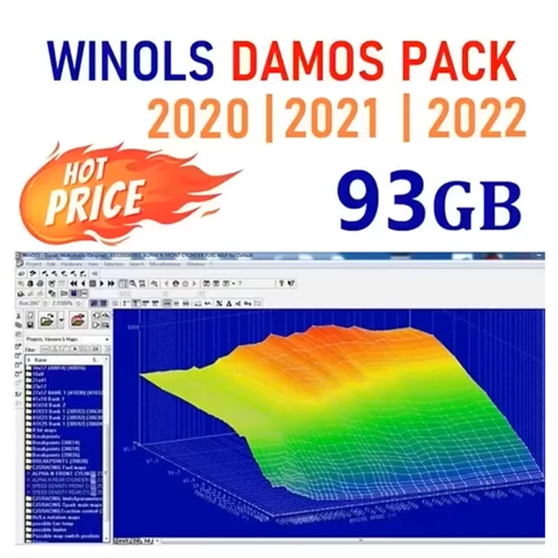 

2025 hot selling 93GB WINOLS DAMOS Big Archive Damos Mappacks for Winols Software Chip Tuning Maps All data maps file for auto