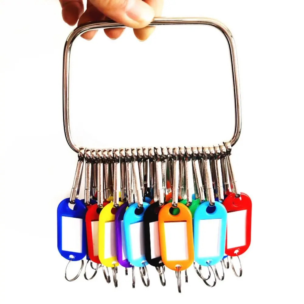 16/26/36 Pieces With Number Plates Key Ring Plastic Metal Split Rings Key Tags Transparent Window Key Classification
