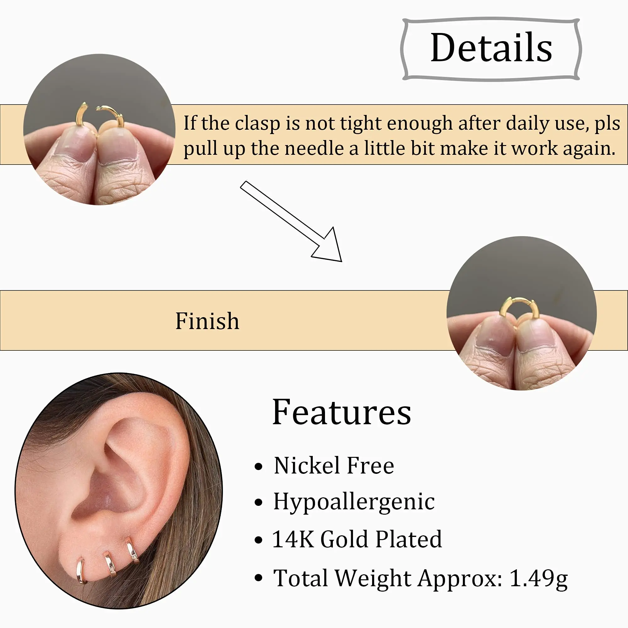 Shevalues Hoop Earrings for Women 14K Gold Plated Jewelry Set for Men New Luxury Piercing Ear Rings Hypoallergenic Earrings