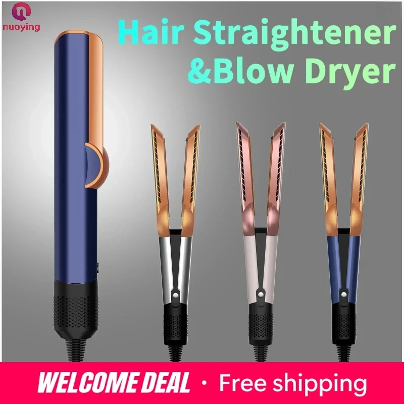 2-in-1 professioneller Haarglätter und Haartrockner, beheizbares Haar-Glätteisen, Negativ-Ionen-Eisen, langlebiges Styling-Werkzeug