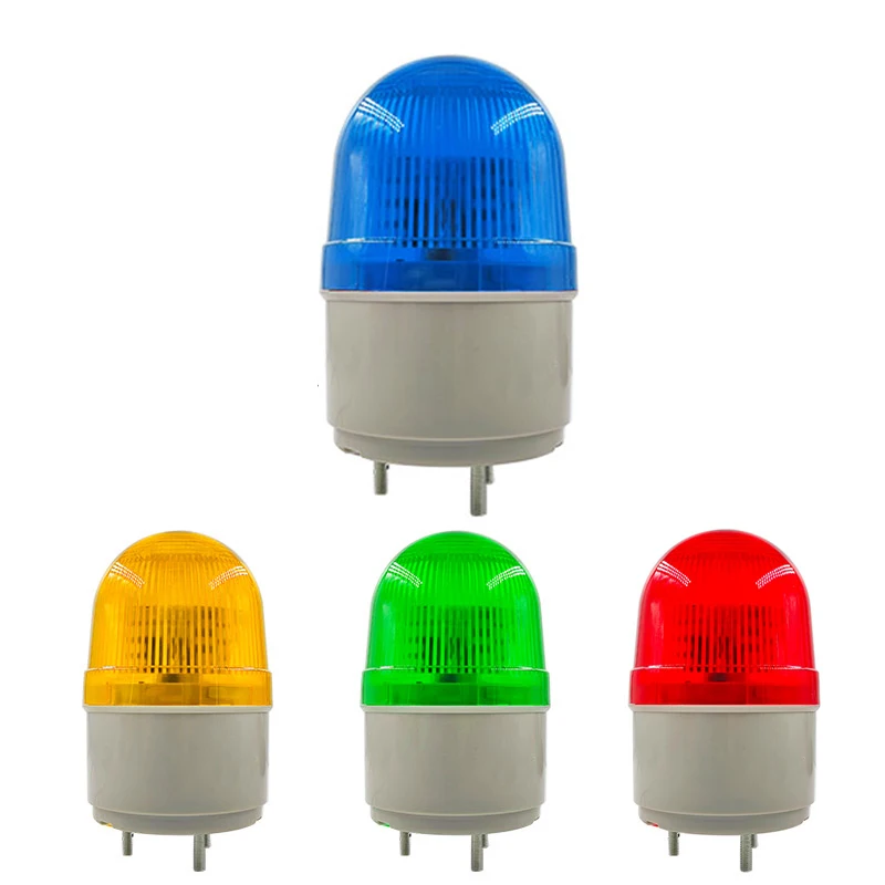 2071 Warning Lamp LED Safety Light Strobe Mini Alarm Light Flashing Signal Warning Lighting Circular 12/24/220V Red Yellow Blue