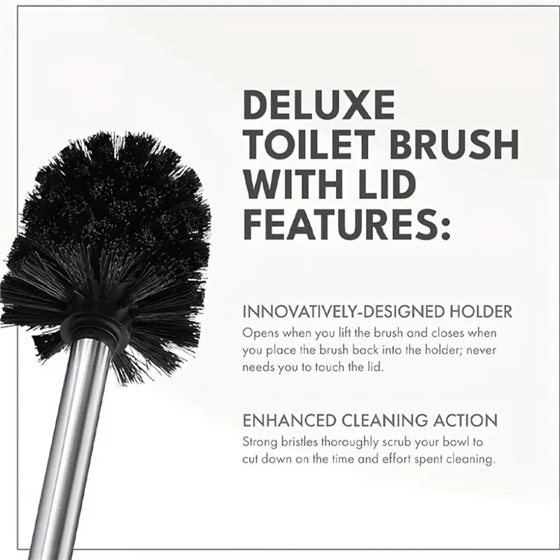 A25F-Toilet Brush Replacement Heads With Stainless Steel Handle Duty Toilet Bowl Cleaner Brushes, Detachable Scrub Brush view 2