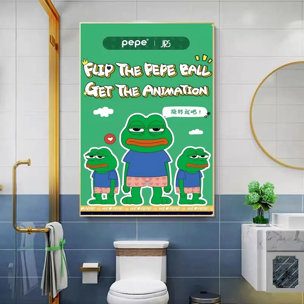 Sad Frog Pepe Poster Sticky HD Quality Wall Art Retro Posters for Home Kawaii Room Decor