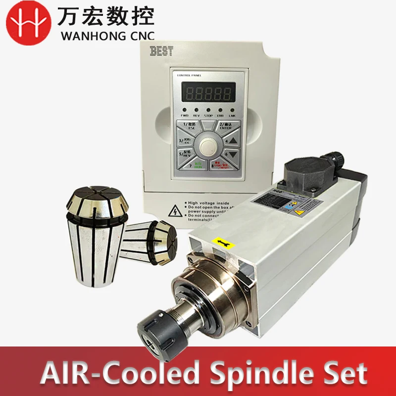 

1.5/2.2/3.5/4.5/6/7.5KW HQD Air-Cooled Spindle Motor+Frequency Converter VFD +collect Kit for Engraving machine