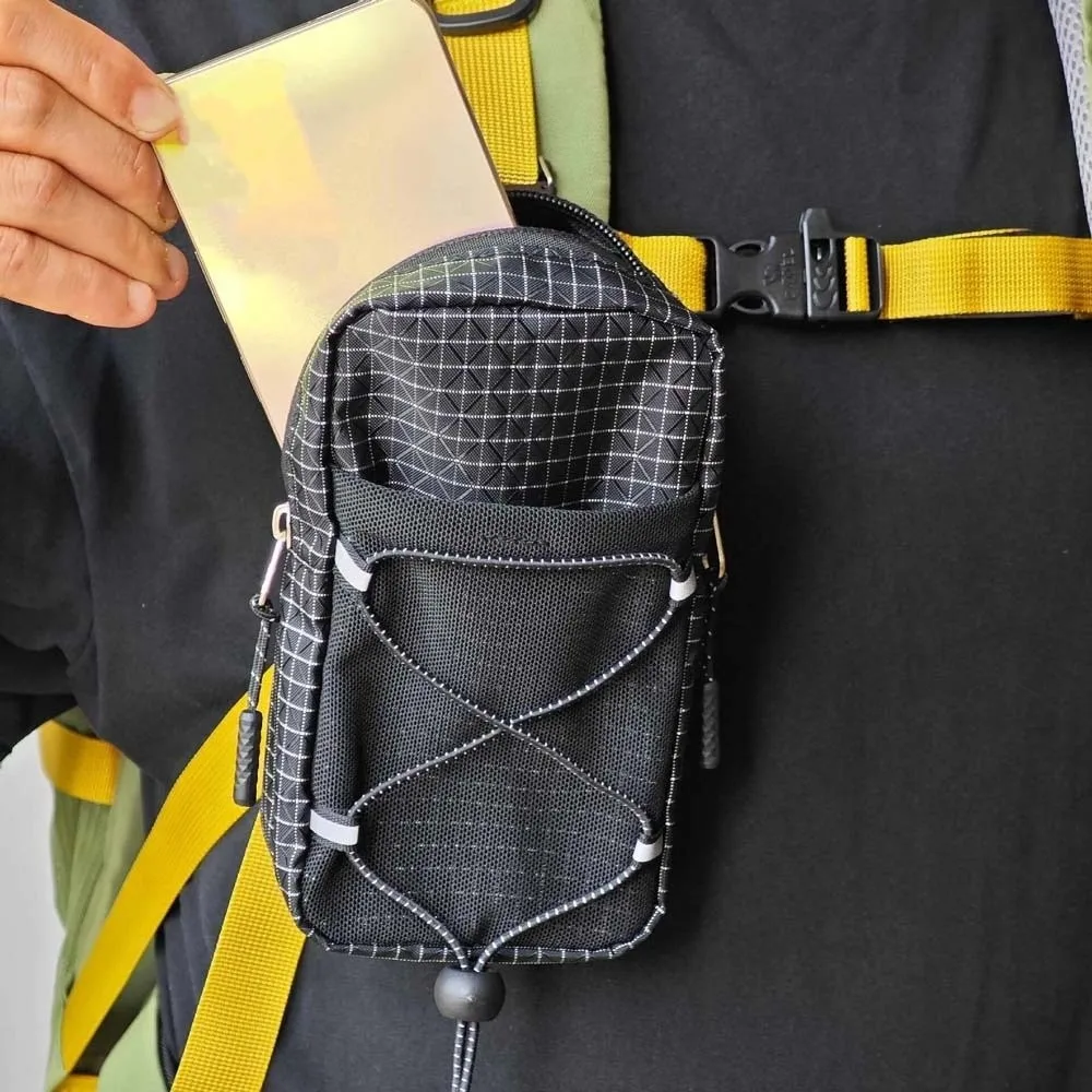 

Backpack Attachment Mountaineering Accessory Pouch Large Capacity Polyester Portable Phone Pouch with Shoulder Strap