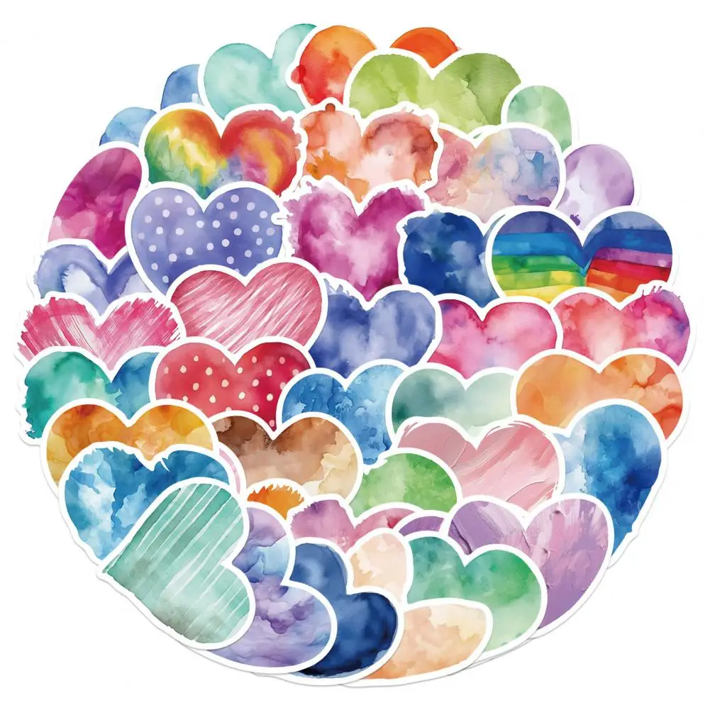 Pegatinas impermeables para ordenador portátil, calcomanías autoadhesivas con corazón de amor, para álbum de recortes, 50 piezas