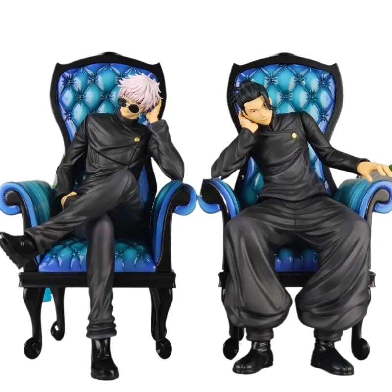 24cm Anime Jujutsu Kaisen Figurki Sofa Geto Suguru Satoru Gojo Figurki akcji PVC Model kolekcjonerski Urodziny dla dzieci Zabawki