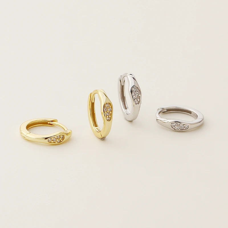 WANTME 925 فضة فريد هندسي غير النظامية هوجيز هوب أقراط للنساء العصرية الفرنسية غرامة حفلة الأذن الحلقات مجوهرات #6