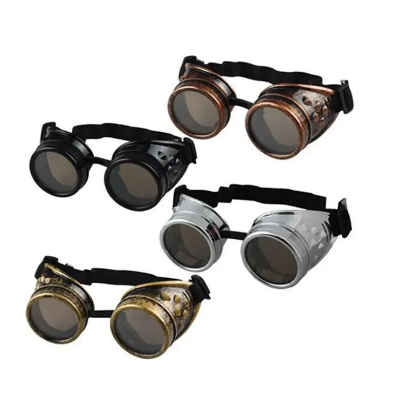 W stylu Vintage Steampunk okulary Heavy Metal kierowcy okulary zaćmienia soczewki kaski gotycki styl dla dorosłych Cosplay dekoracje na Halloween