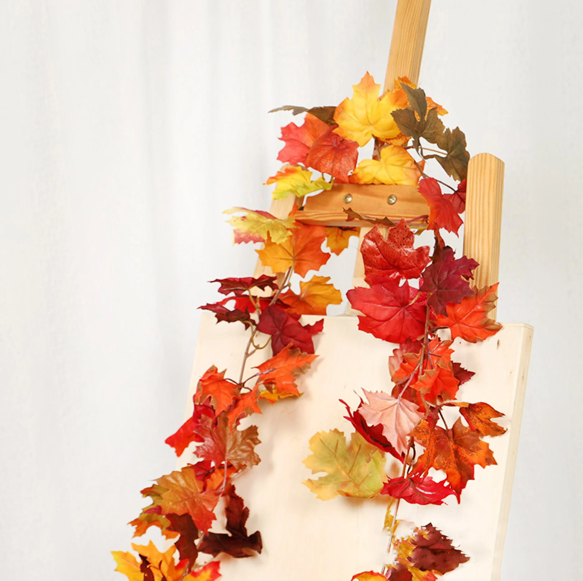 200cm künstliche rote Ahornblatt-Rebe girlande im Freien hängende Weinblatt bogen garten Thanksgiving Halloween Herbst dekoration – Detail 12