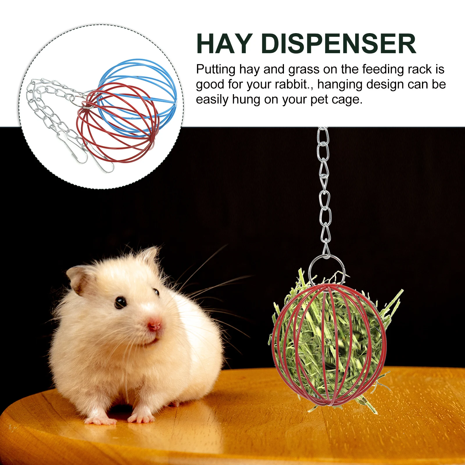 

2Pcs Rabbit Feeder Ball Reusable Pasture Grass Dispenser for Bunny and Hamster Rabbit Feeder Ball Bunny Feeders