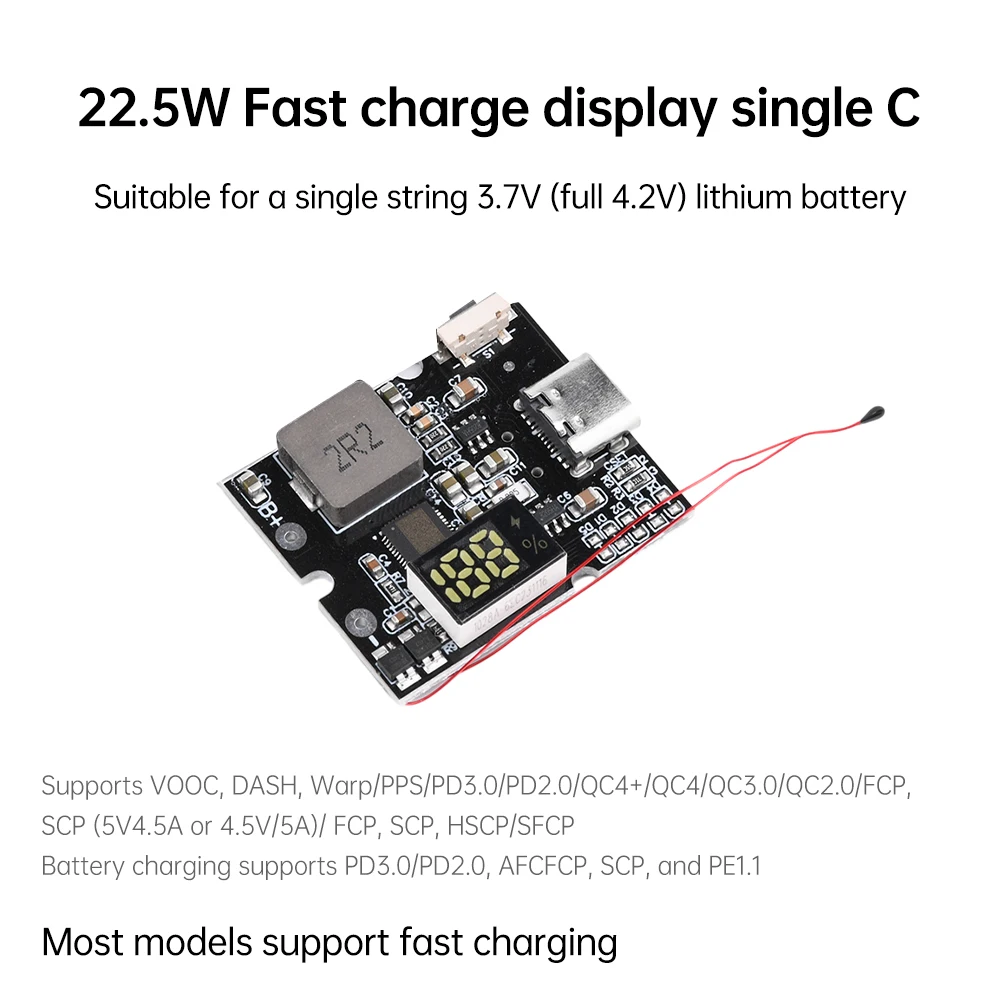 Placa de Control de carga/descarga rápida bidireccional de 22,5 W PD/QC, módulo de carga rápida de todos los protocolo, accesorios de energía móvil DIY