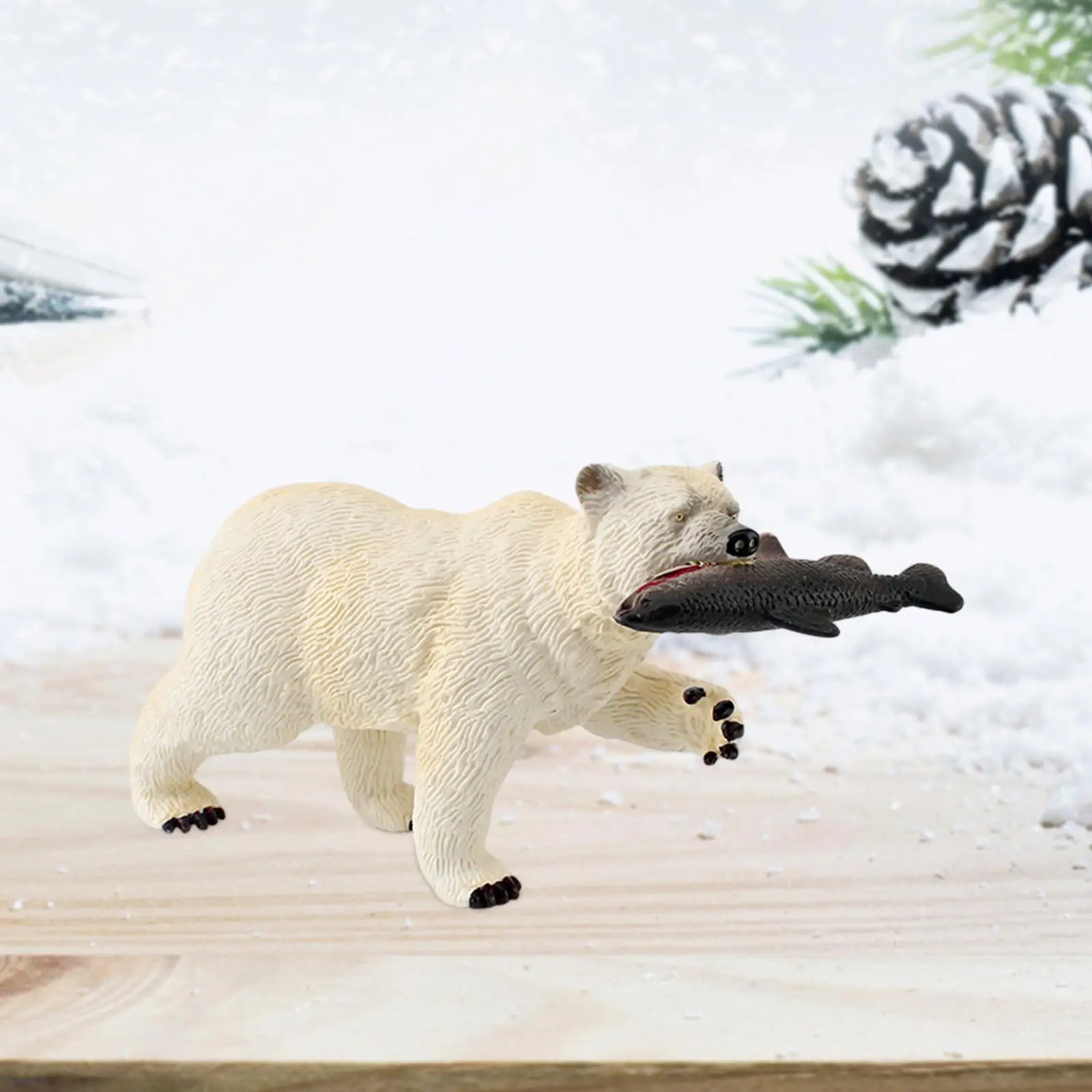 White Bear Arctic Animal Toy Handpainted Realistic Animals Playset Simulation Sea Bear Figures for Theme Cake Toppers