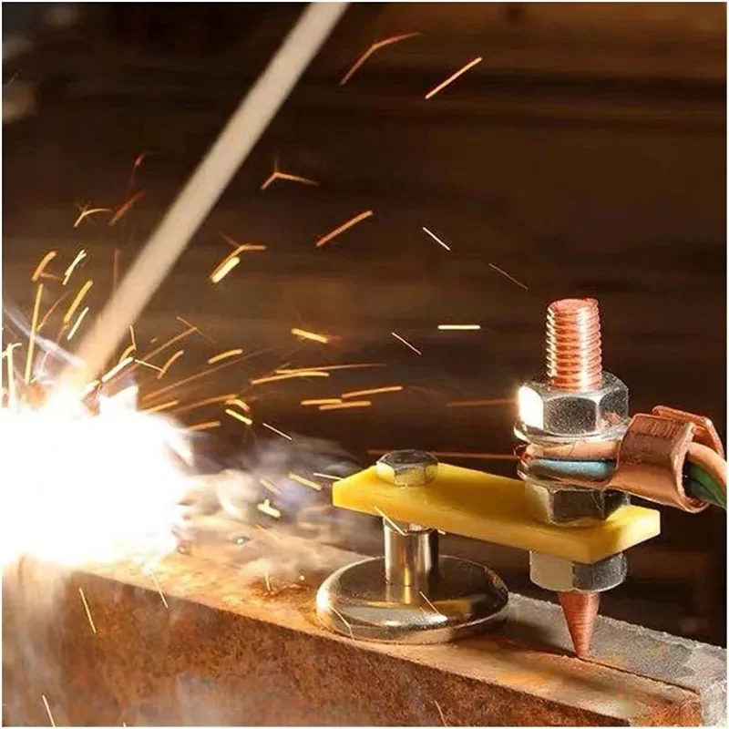 Aksesori Alat Pendukung Pengelasan Pelat Logam Penjepit Tanah Magnetik Kepala Magnet Pengerjaan Logam